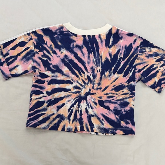 Adidas crop top short Sleeve Tie-Dye Tee - Pink, Blue, and White - Picture 5 of 9